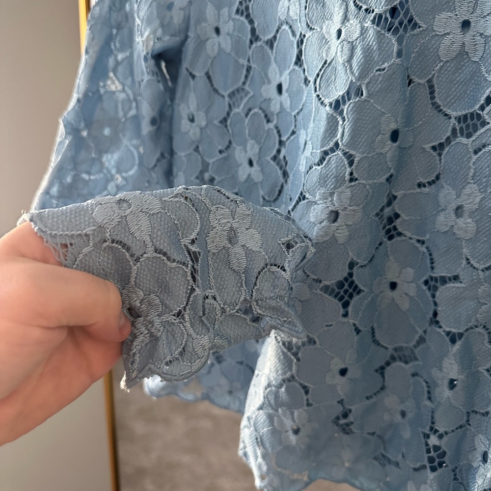 Blue Lace Cute Blouse H&M - Picture 3 of 6